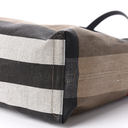Burberry Coated Canvas Mega Check Medium Doodle Tote Black 7 of 9