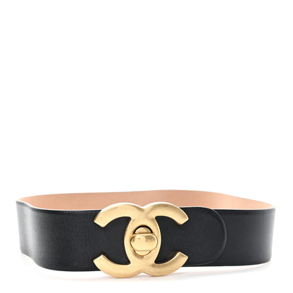 Chanel Calfskin CC Turn Lock Belt 75 30 Black 1 of 4