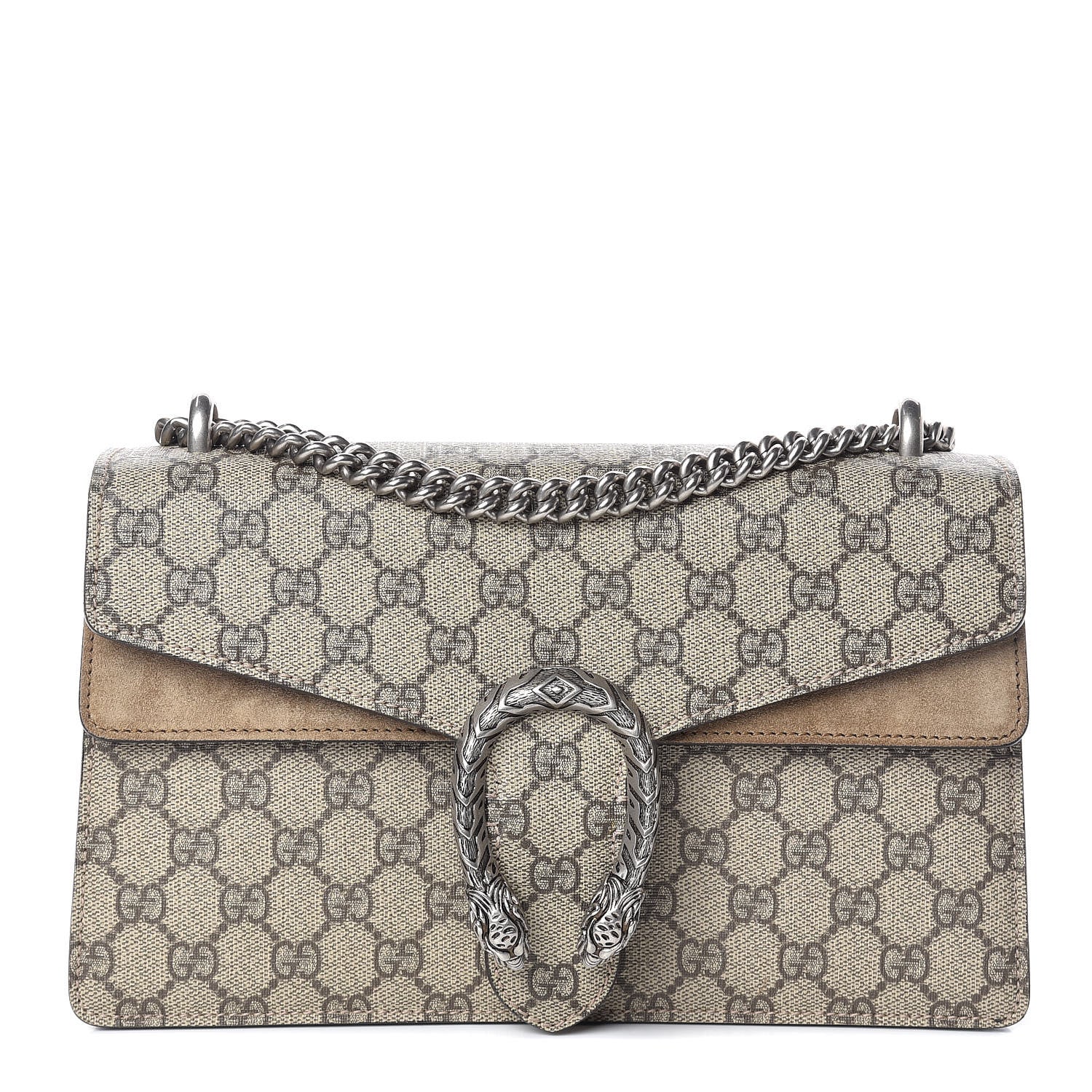 Gucci GG Supreme Monogram Small Dionysus Shoulder Bag Taupe 1 of 15