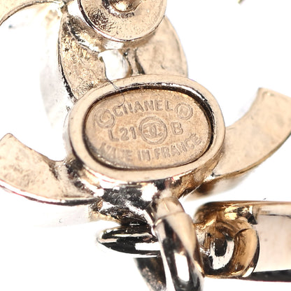 Chanel Crystal CC Drop Earrings Gold 4 of 4
