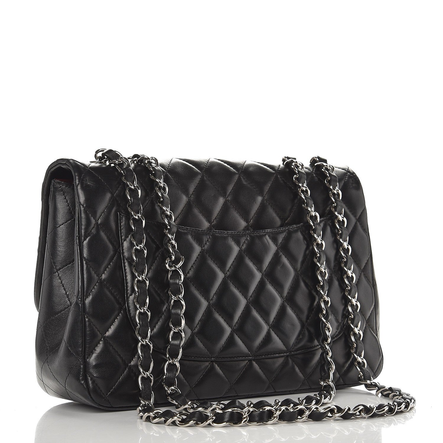 Chanel Lambskin Quilted Jumbo Single Flap Black 4 of 10