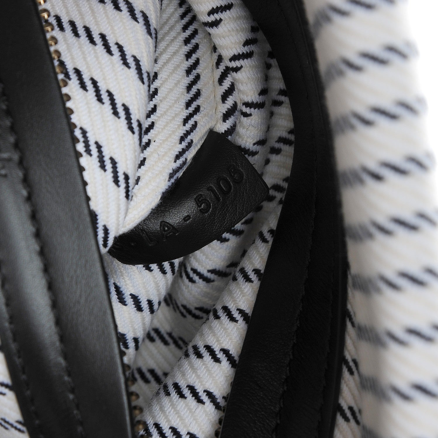 Celine Cotton Canvas Striped Medium Phantom Luggage White Navy 9 of 9