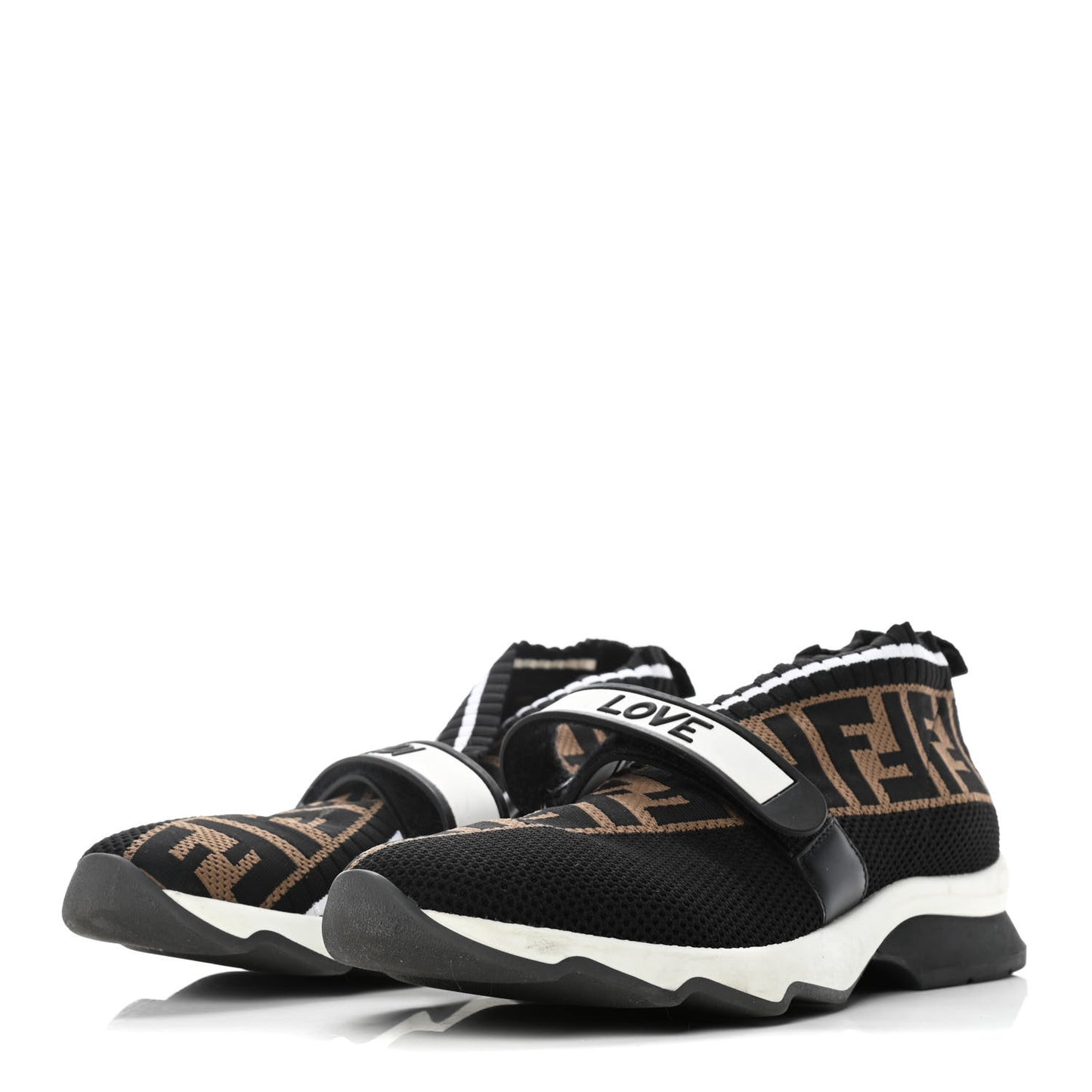 Stretch Yarn FF Stiff Band Rockoko Sneakers 39 Black White Tobacco