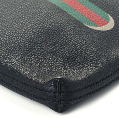Gucci Pebbled Calfskin Large Logo Portfolio Clutch Black 10 of 11