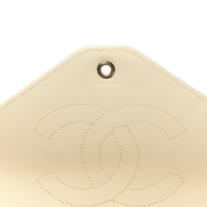 Chanel Lambskin Chevron Quilted Envelope Flap White 15 of 15