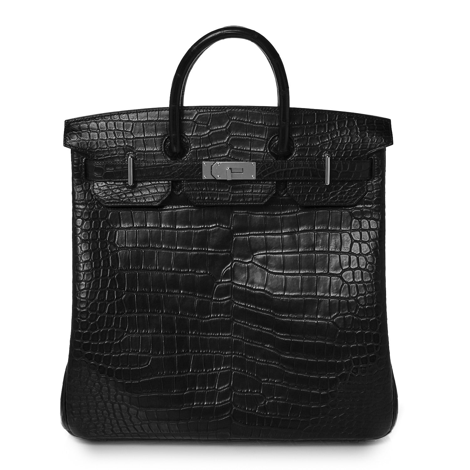 Hermes Matte Porosus Crocodile HAC Birkin 40 Black 1 of 11
