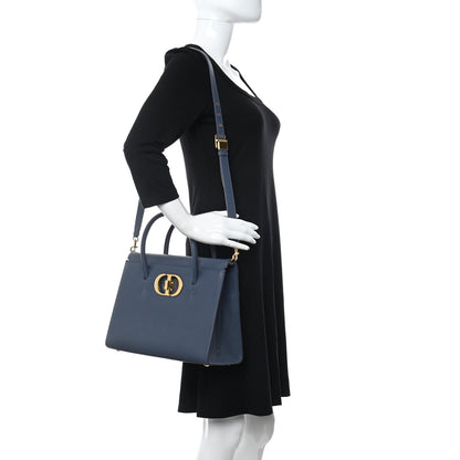 Christian Dior Grained Calfskin Large St. Honore Tote Blue 2 of 7