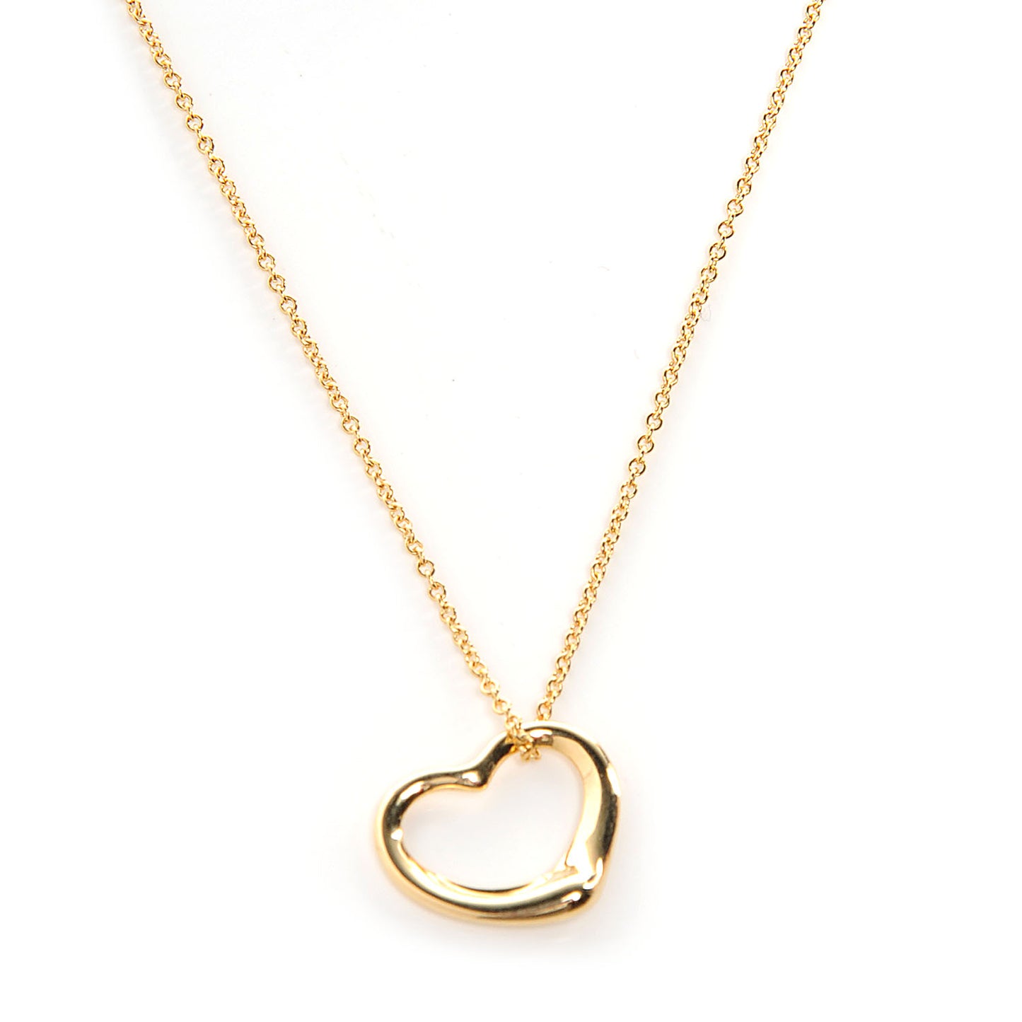 18k Gold Open Heart Pendant Elsa Peretti Necklace