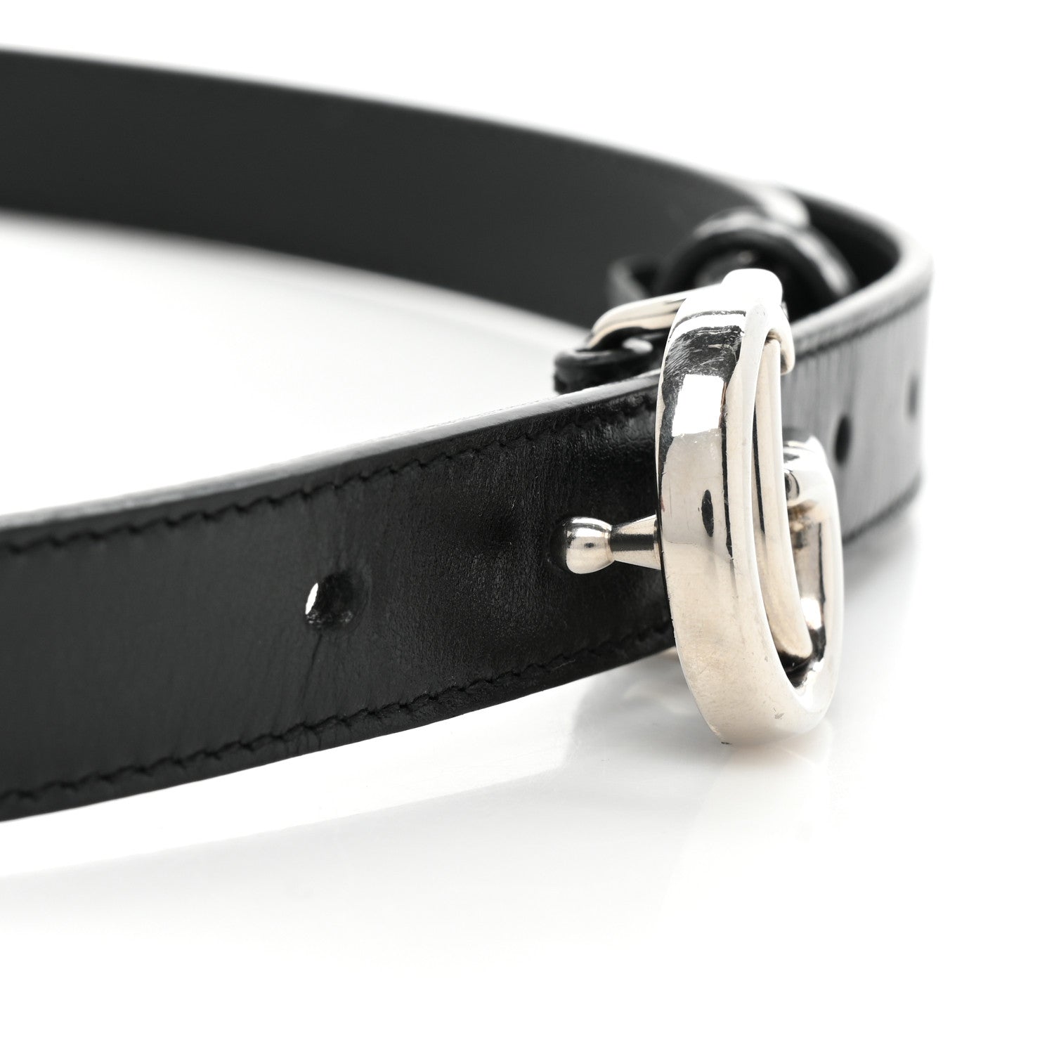 Gucci Plutone Calfskin Palladium Double G 20mm Belt 90 36 Black 4 of 4