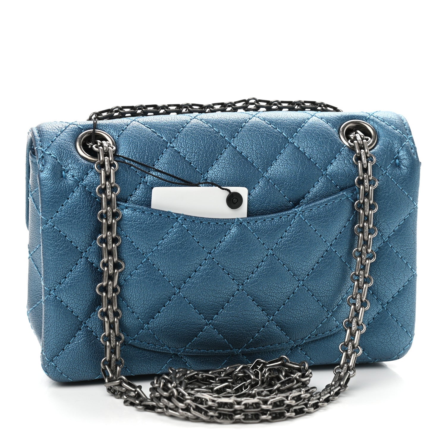 Chanel Metallic Sheepskin Quilted 2.55 Reissue Mini Flap Blue 3 of 9