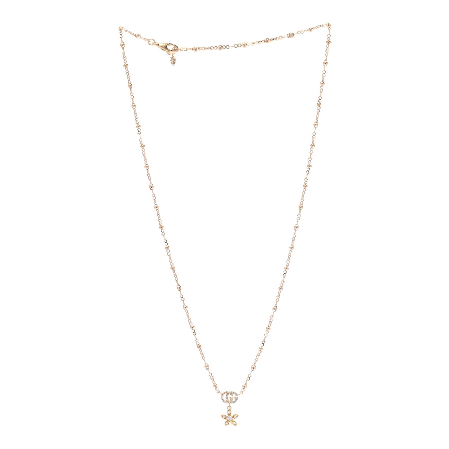 18K Yellow Gold Diamond Flora Necklace