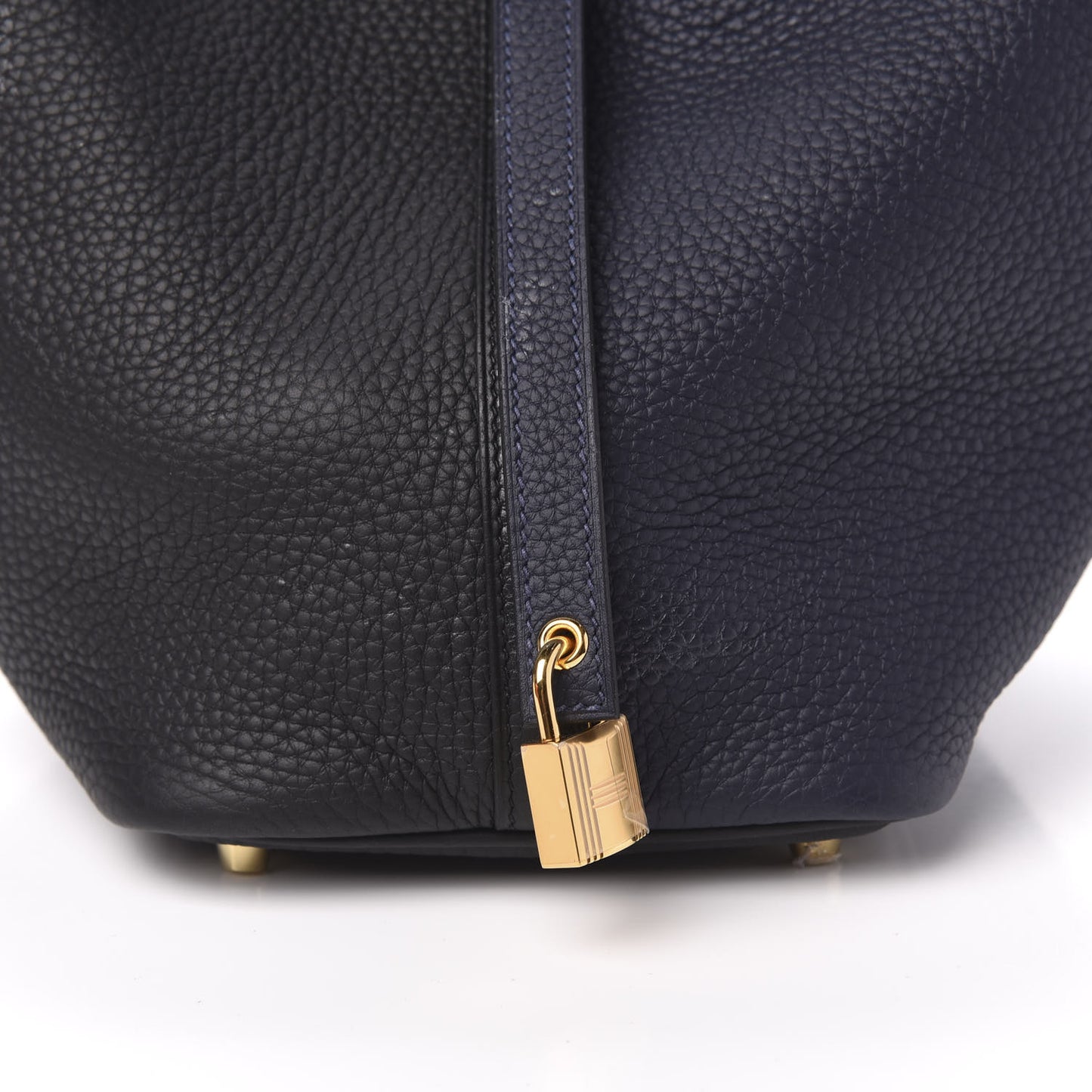 Taurillon Clemence Casaque Picotin Lock 18 PM Blue Nuit Black Bleu Frida