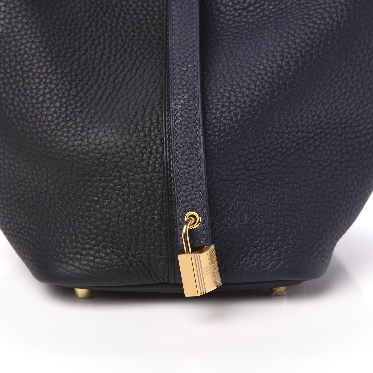 Hermes Taurillon Clemence Casaque Picotin Lock 18 PM Blue Nuit Black Bleu Frida 11 of 12