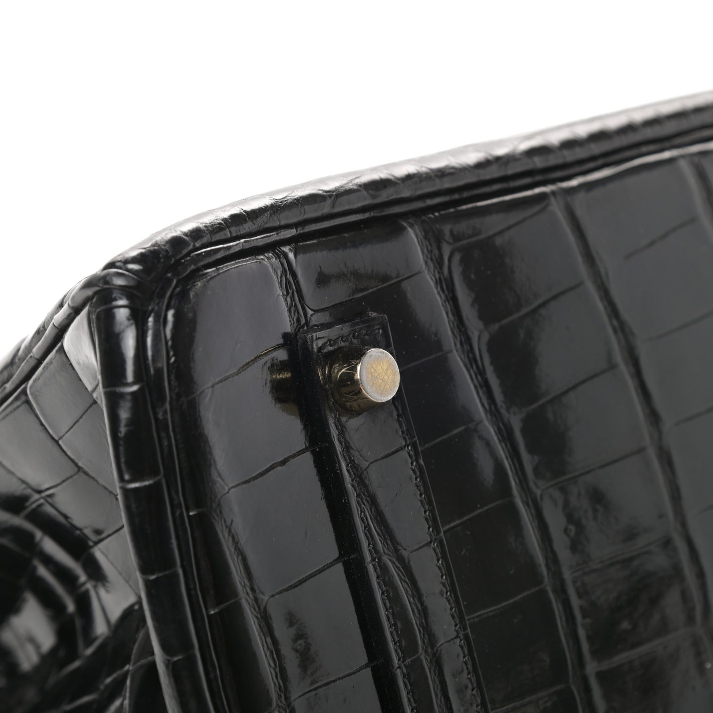 Shiny Porosus Crocodile Birkin 35 Black