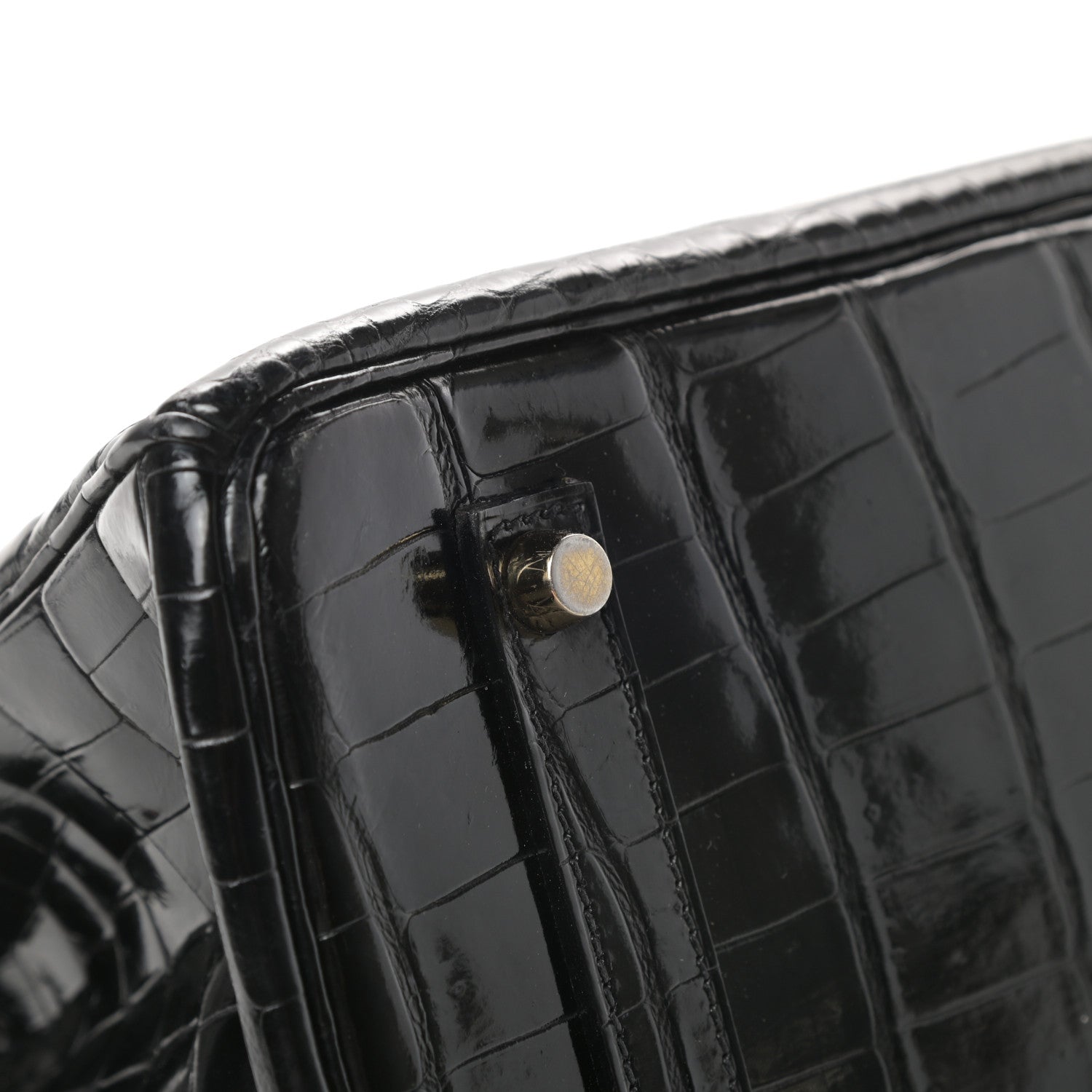 Hermes Shiny Porosus Crocodile Birkin 35 Black 7 of 30