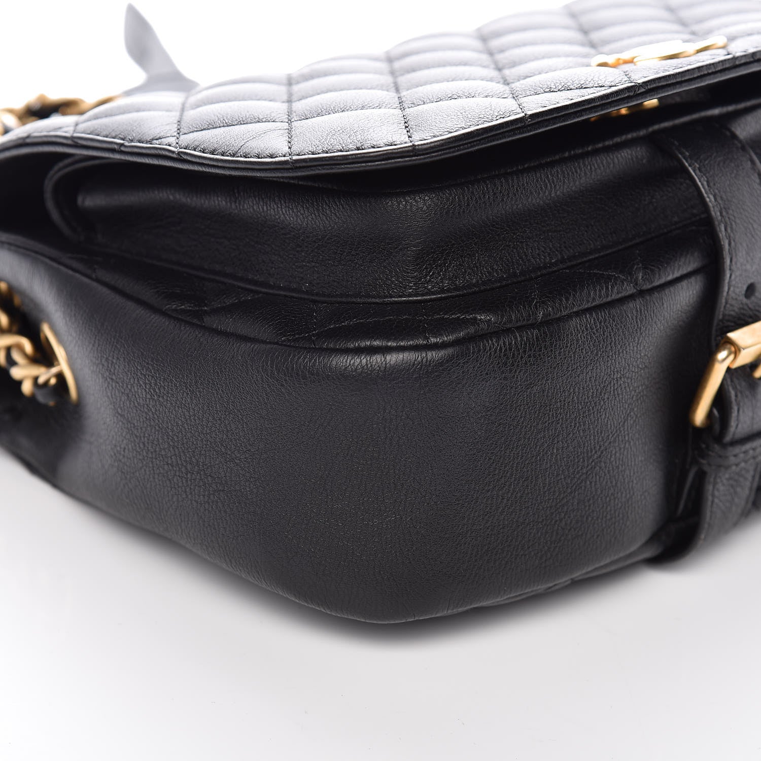 Chanel Grained Calfskin Quilted Messenger Flap Black 5 of 9