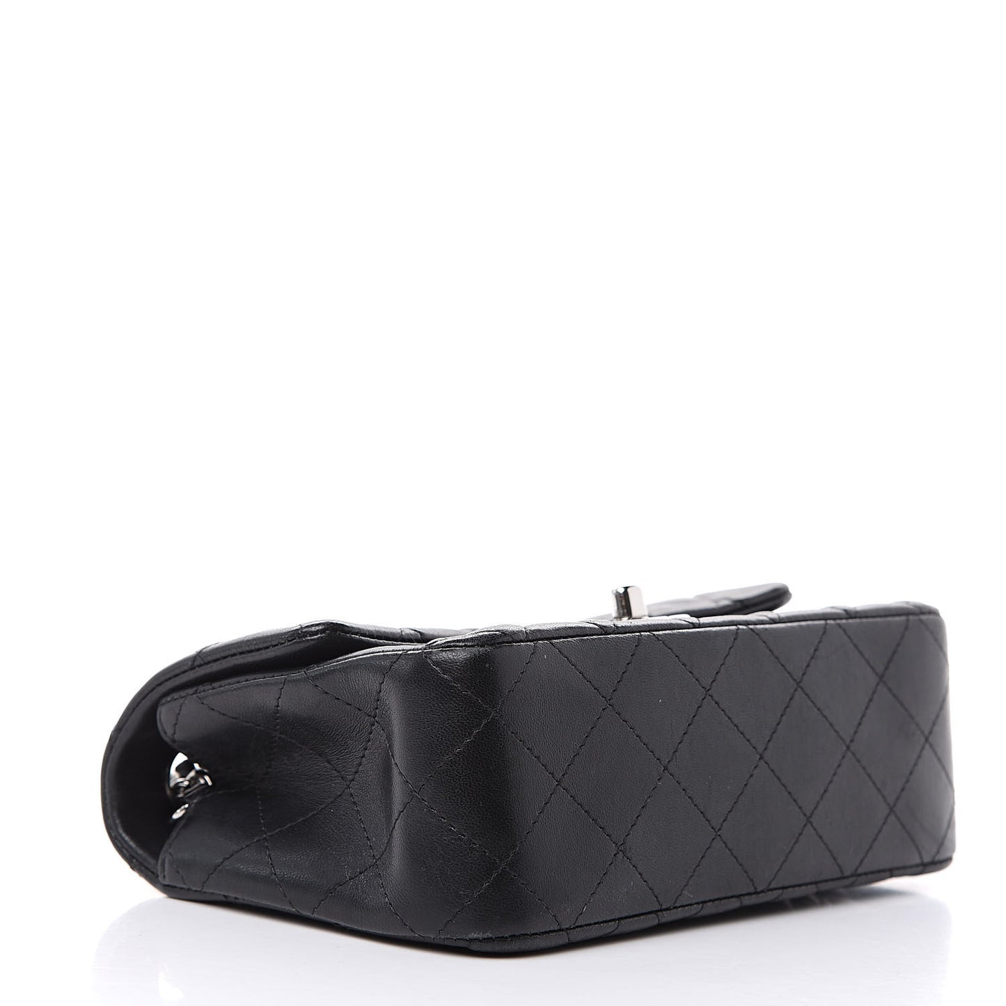 Lambskin Quilted Mini Rectangular Flap Black