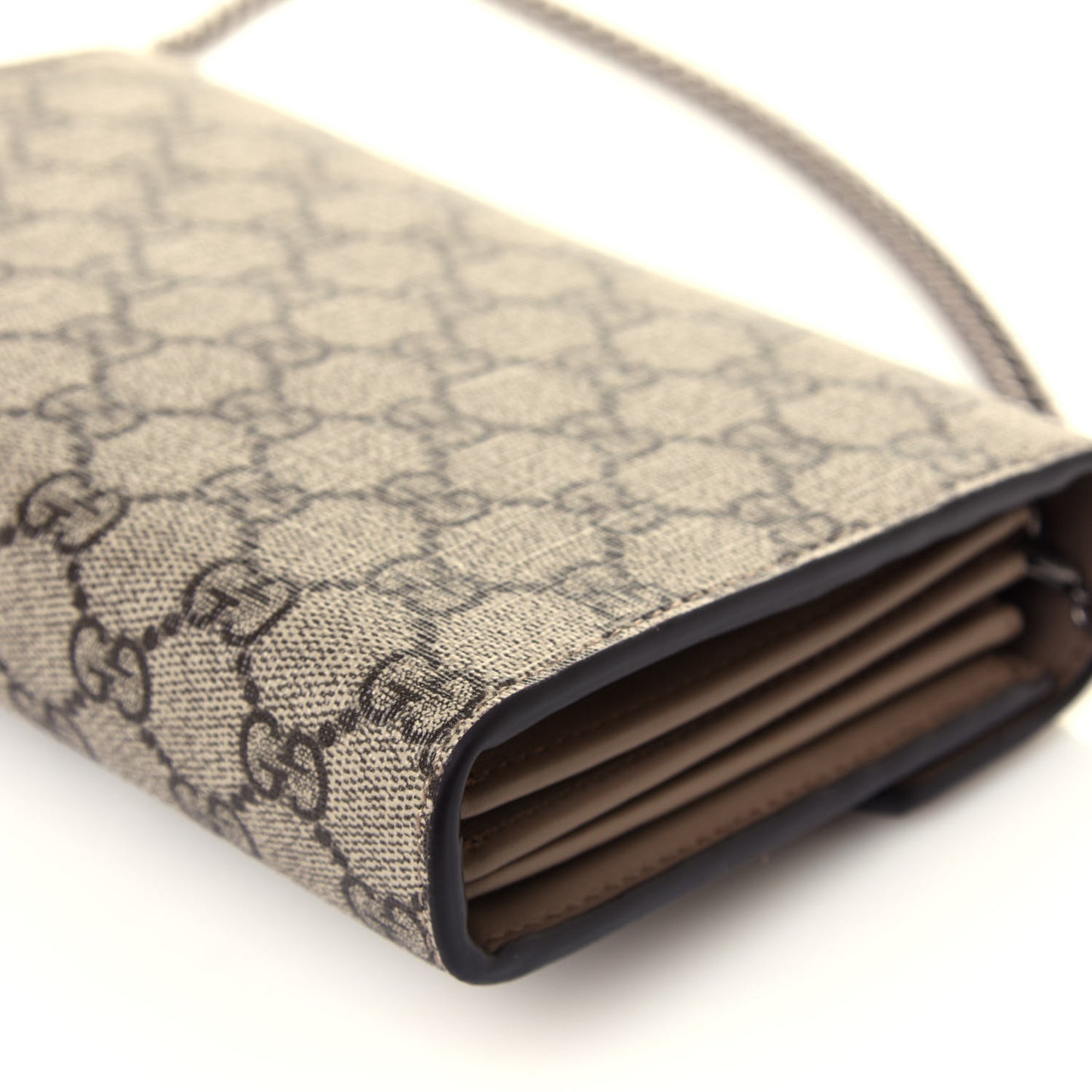 GG Supreme Monogram Mini Dionysus Chain Wallet Beige Taupe