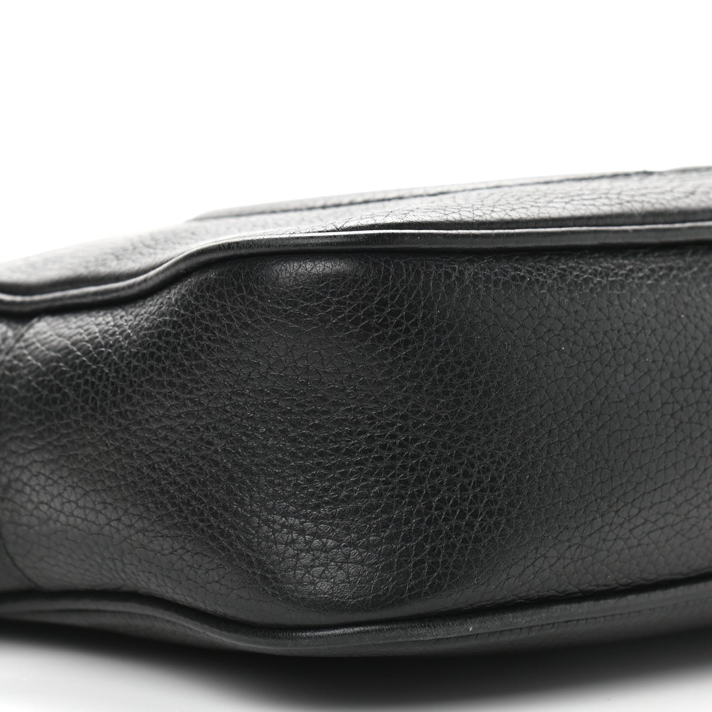 Pebbled Calfskin Small Soho Disco Bag Black