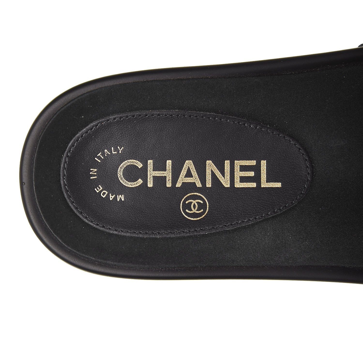 Chanel Lambskin Canvas Chain Flat Sandals 37 Marine 6 of 9