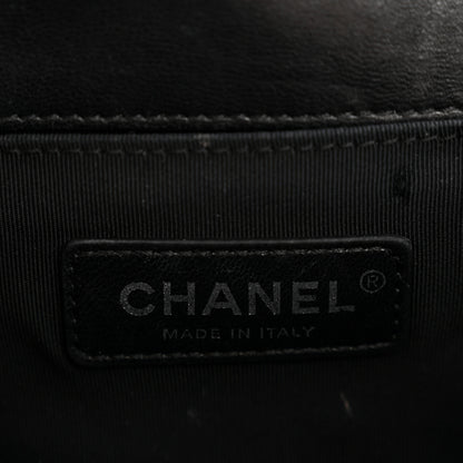 Chanel Calfskin Tweed Sequin Stitched Medium Boy Flap Black White 6 of 15