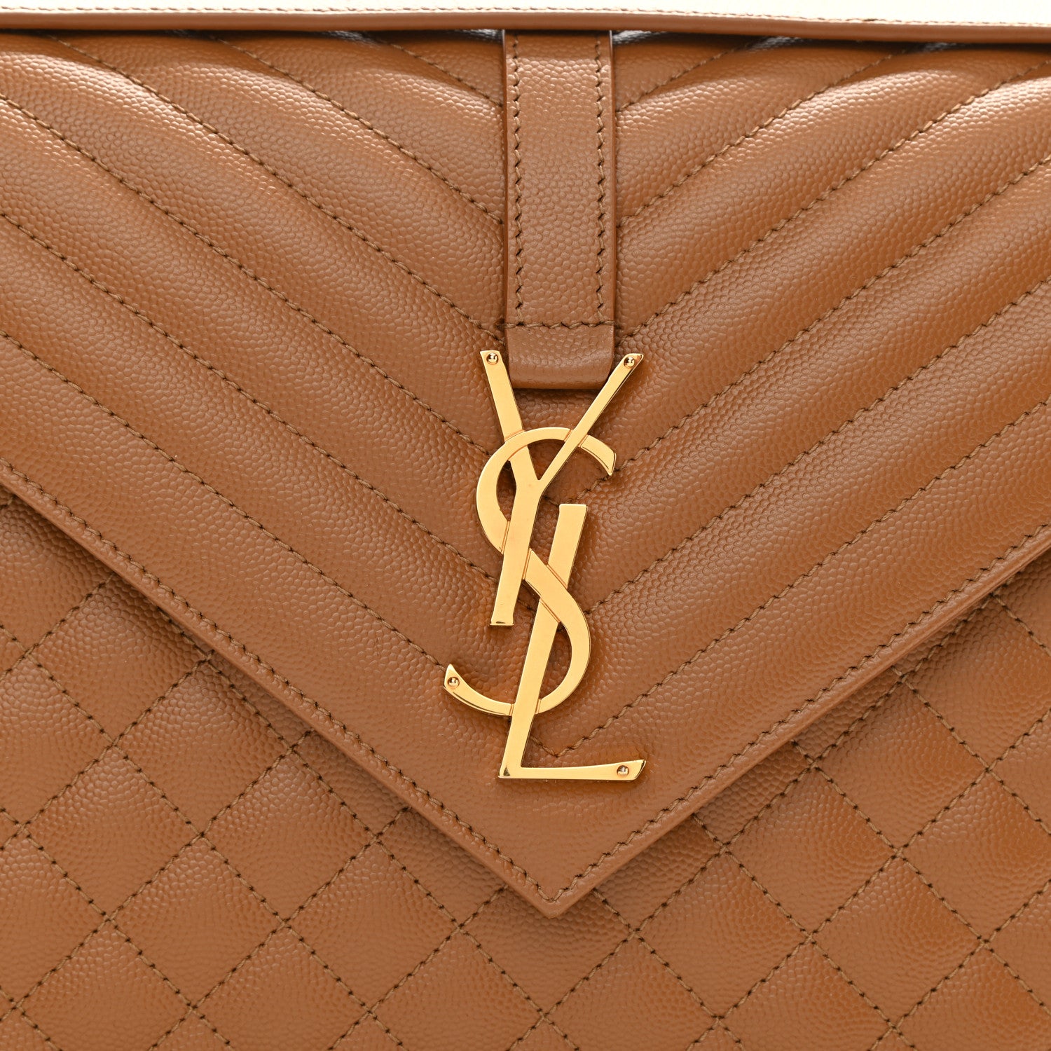 Saint Laurent Grain De Poudre Textured Mixed Matelasse Triquilt Large Monogram Satchel Dune 9 of 9