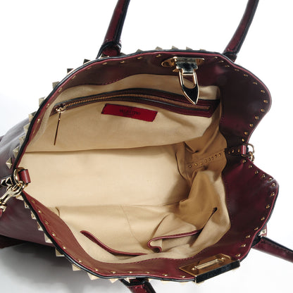 Valentino Garavani Vitello Rockstud Dome Satchel Red 9 of 9