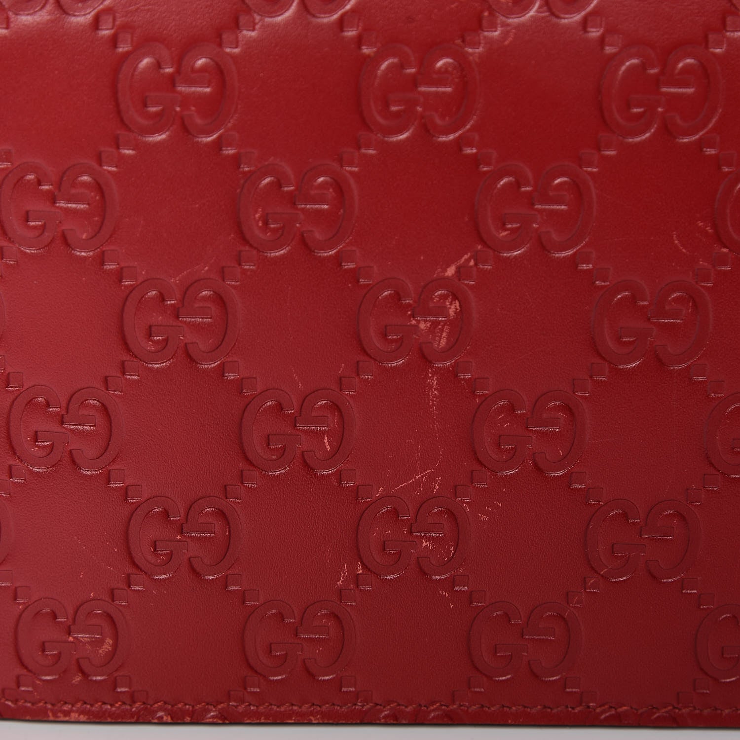Gucci Guccissima Signature Bowy Chain Wallet Hibiscus Red 8 of 18