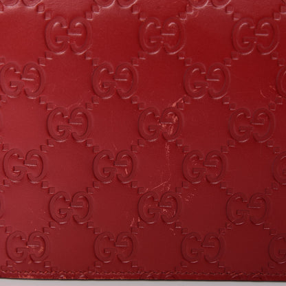 Gucci Guccissima Signature Bowy Chain Wallet Hibiscus Red 8 of 18