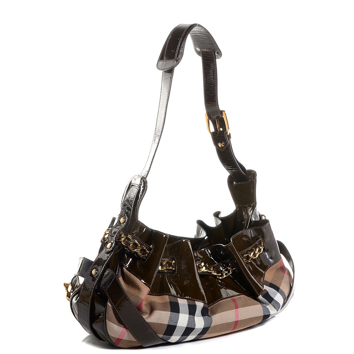 Patent House Check Margaret Bag Brown
