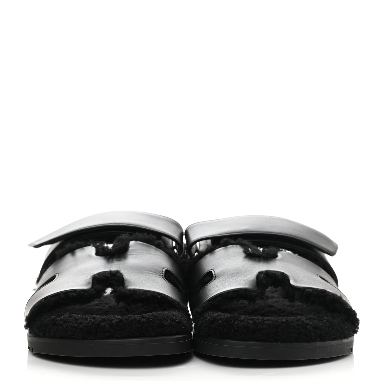 Calfskin Woolskin Womens Chypre Sandals 39 Black