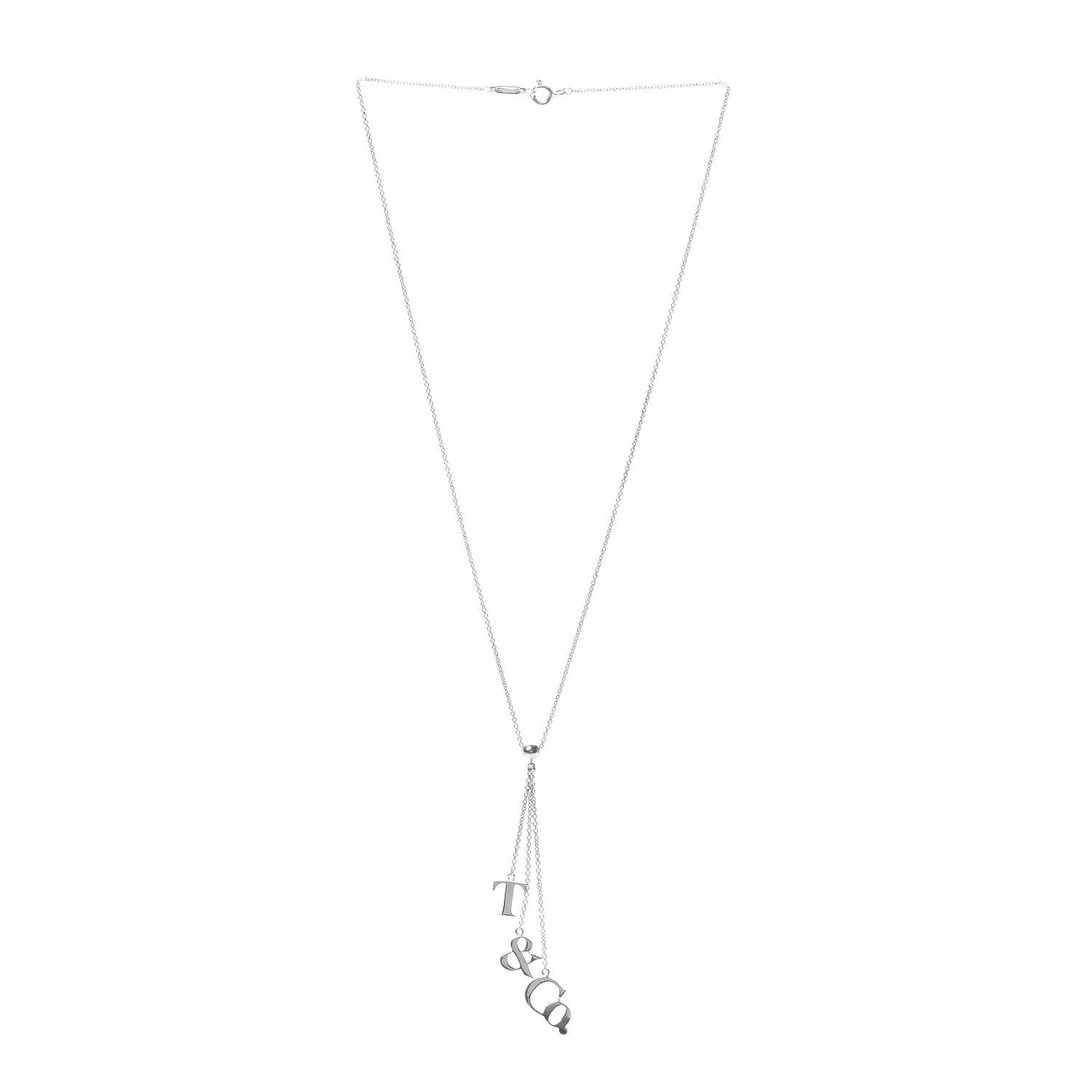 Tiffany Sterling Silver Letters Lariat Necklace 3 of 6