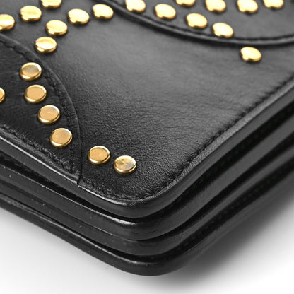 Chloe Calfskin Suede Studded Medium Faye Shoulder Bag Black 7 of 10