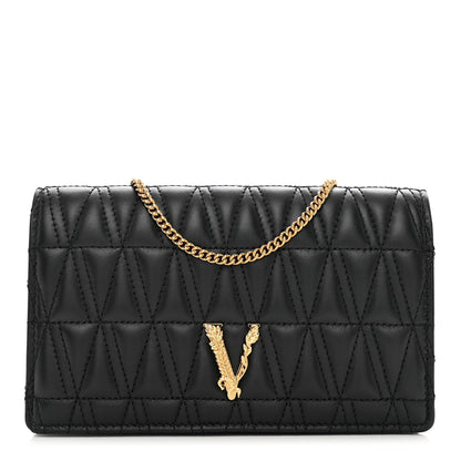 Versace Nappa Quilted Virtus Clutch Bag Black 1 of 10