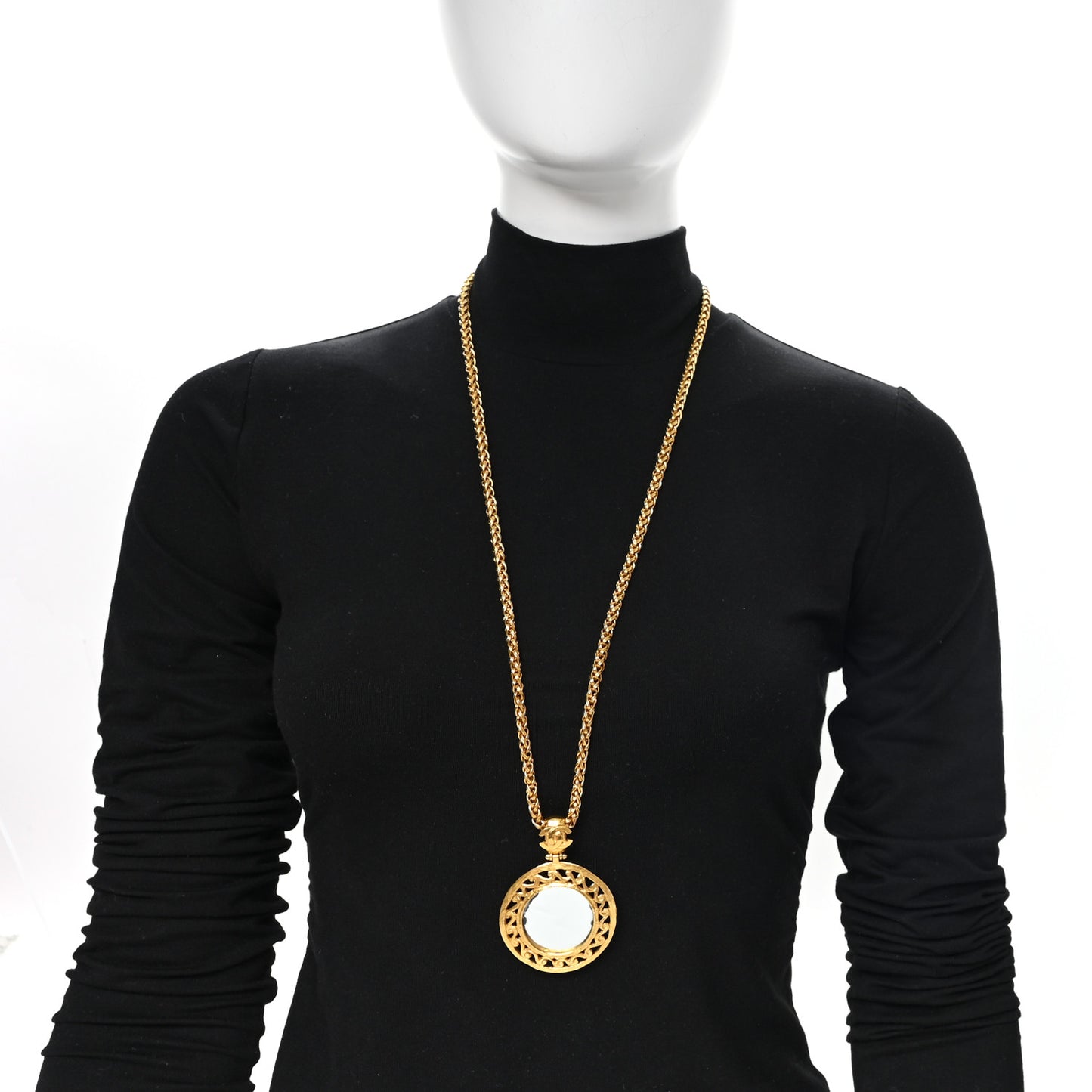 Metal Mirror Necklace Gold
