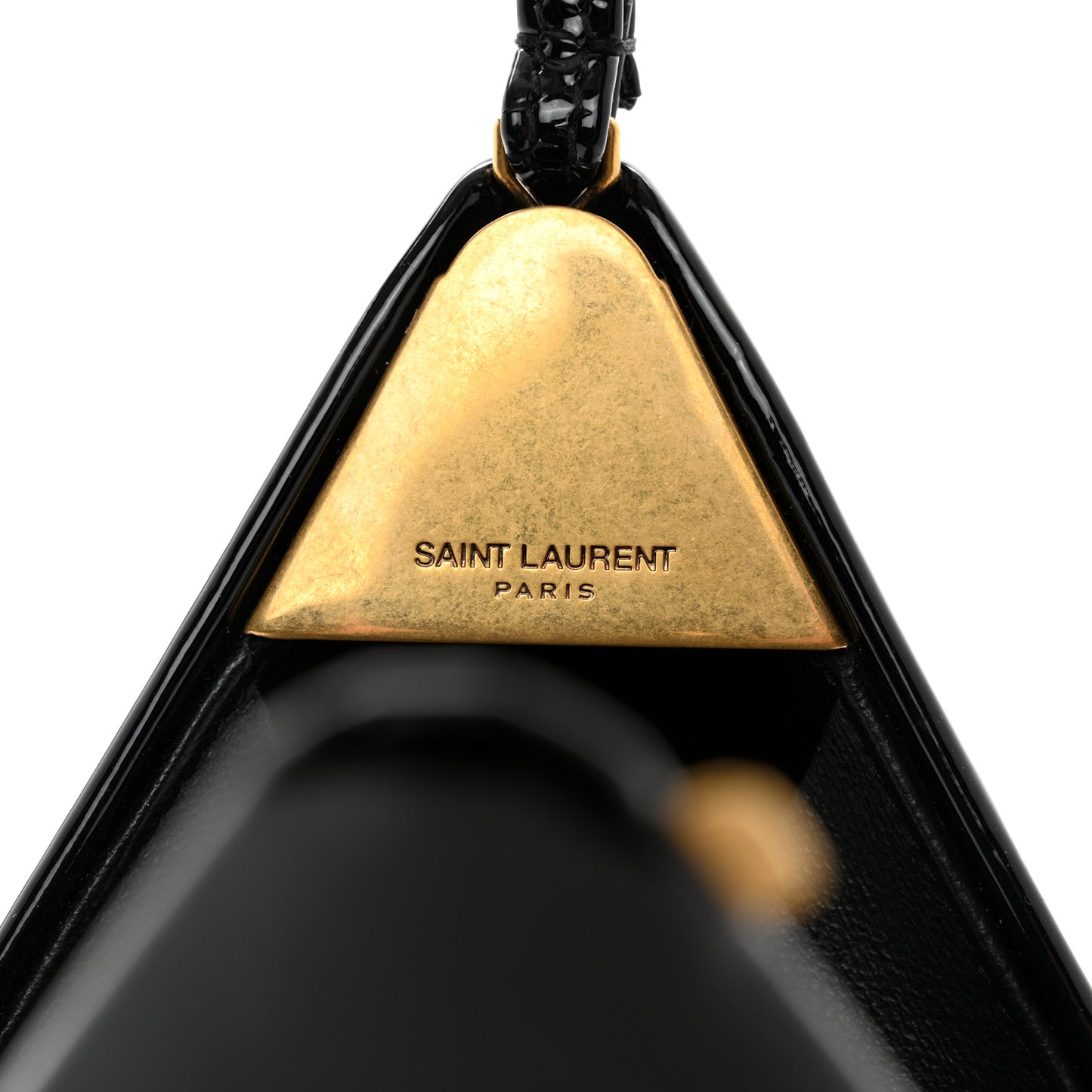 Patent Pyramid Clutch Black