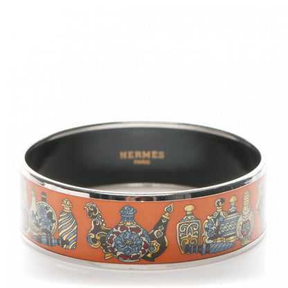 Hermes Enamel Printed Wide Flacons Bracelet 70 1 of 5