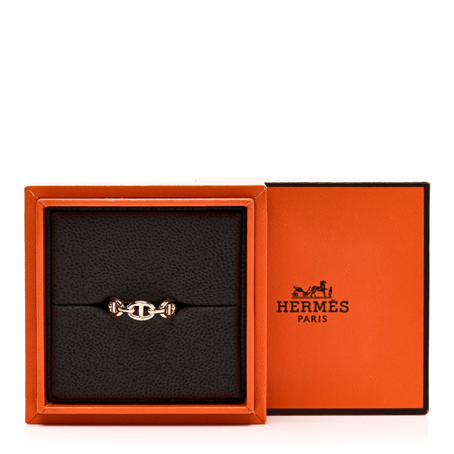 Hermes 18K Rose Gold PM Chaine d'Ancre Enchainee Ring 50 5.25 7 of 7