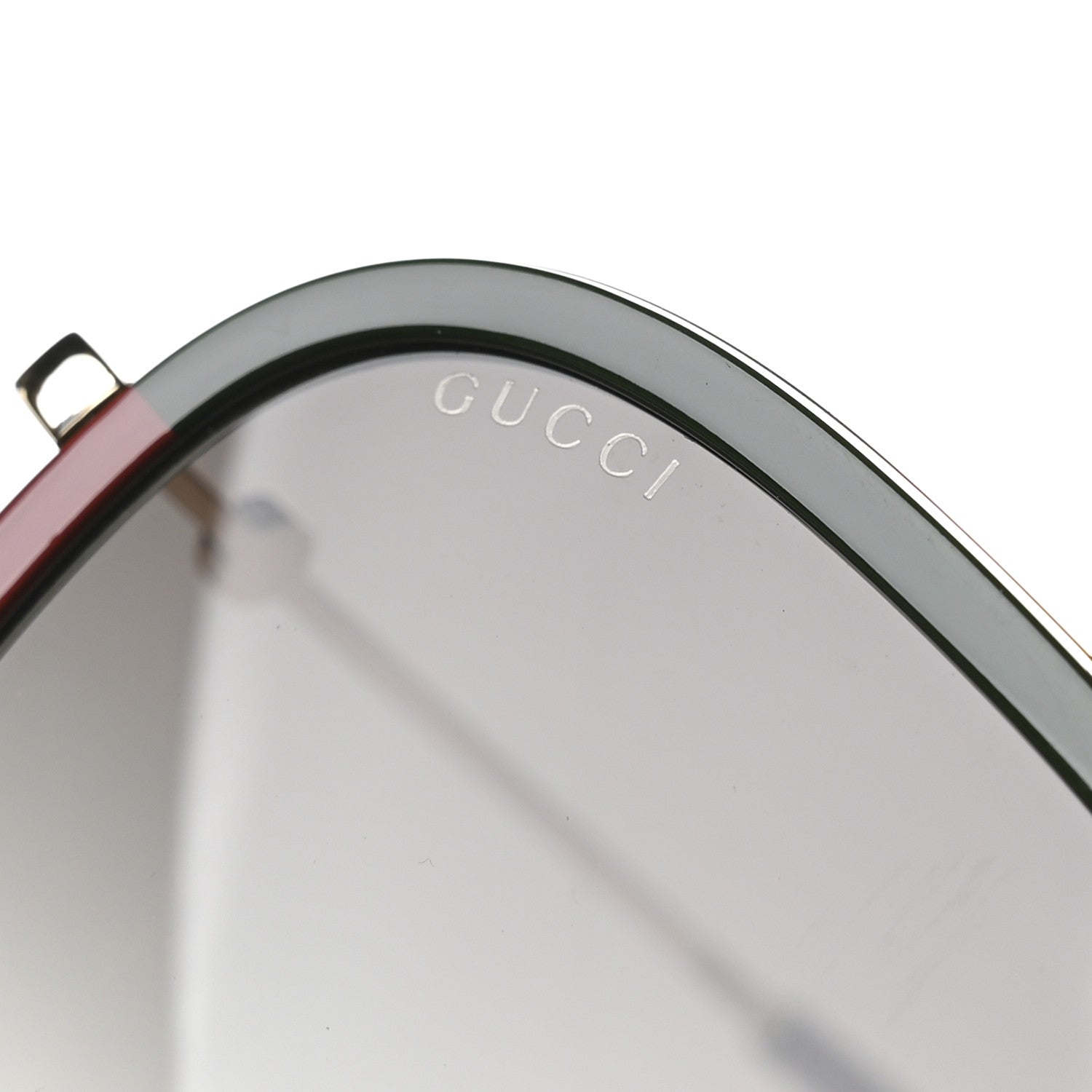 Gucci Metal Web Aviator Sunglasses GG0062S Green Red 7 of 8