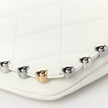 Chanel Lambskin Quilted Metallic Bubble Clutch White 8 of 8