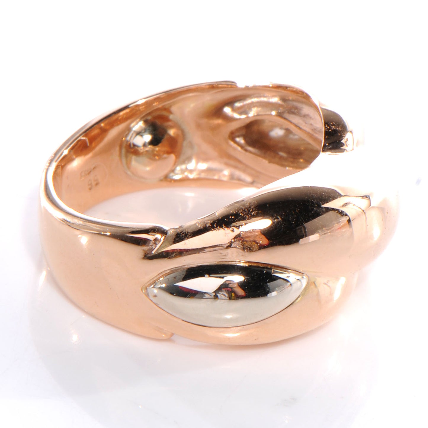 18K Pink White Gold Ring 50 5.5