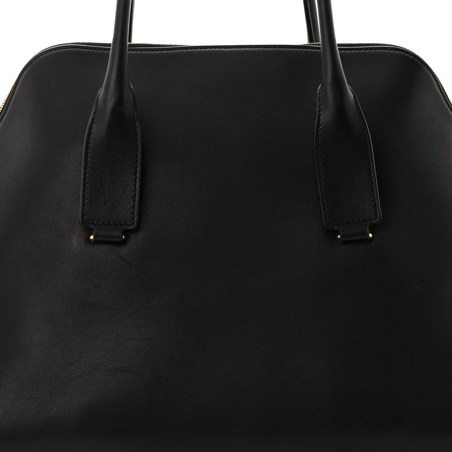 Polished Saddle Calfskin Large Devon Bag Black