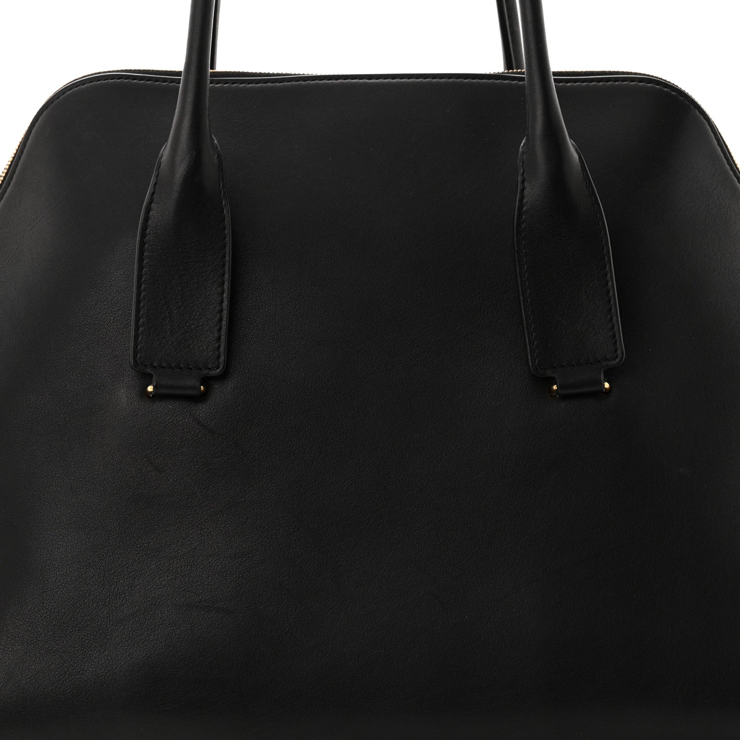 The Row Polished Saddle Calfskin Large Devon Bag Black 7 of 9