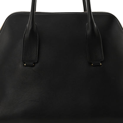 The Row Polished Saddle Calfskin Large Devon Bag Black 7 of 9