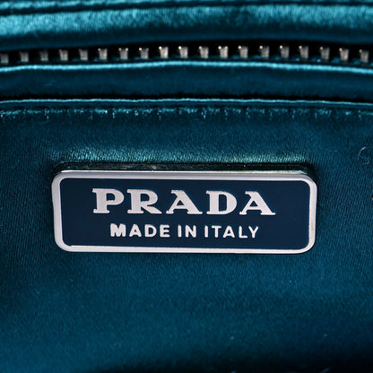 Prada Satin Rasso Bow Pochette Clutch Turchese 6 of 9