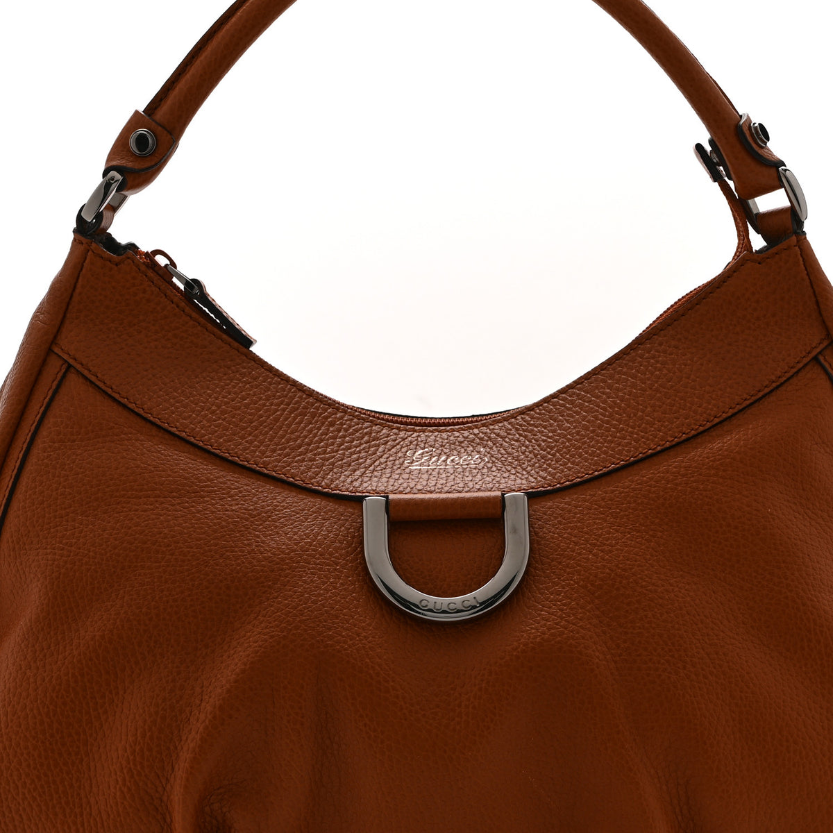 Calfskin Large D Gold Ring Hobo Brown