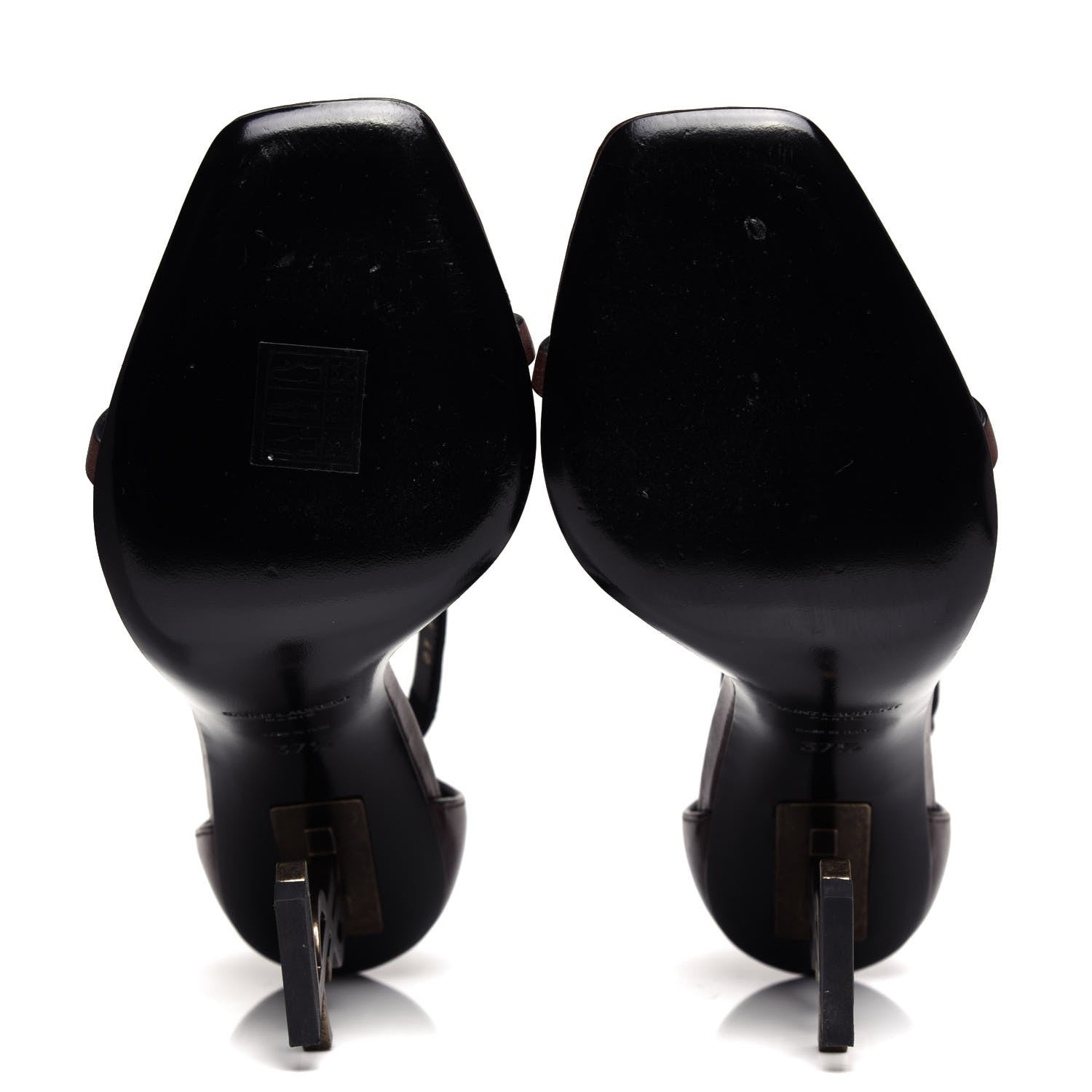 Saint Laurent Calfskin Opyum Sandals 37.5 Brown 6 of 11