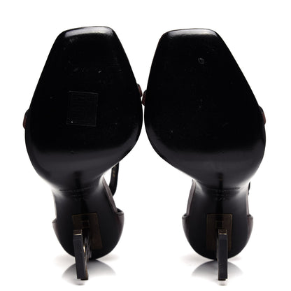 Saint Laurent Calfskin Opyum Sandals 37.5 Brown 6 of 11