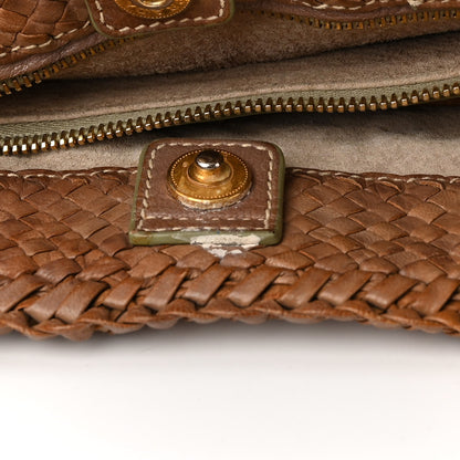 Prada Goatskin Woven Shopping Tote Cacao 16 of 16
