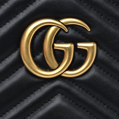 Gucci Calfskin Matelasse Small GG Marmont Chain Shoulder Bag Black 4 of 4